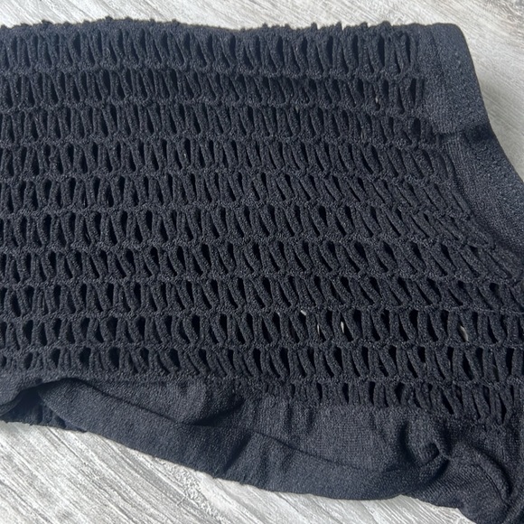 Hauty Black Cold Shoulder Bodystocking Bodysuit *One size fits all NWT - Picture 6 of 7